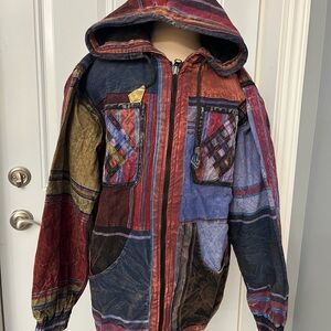 Colorful Patchwork Hooded Jacket